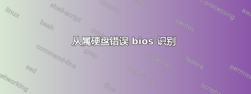 从属硬盘错误 bios 识别