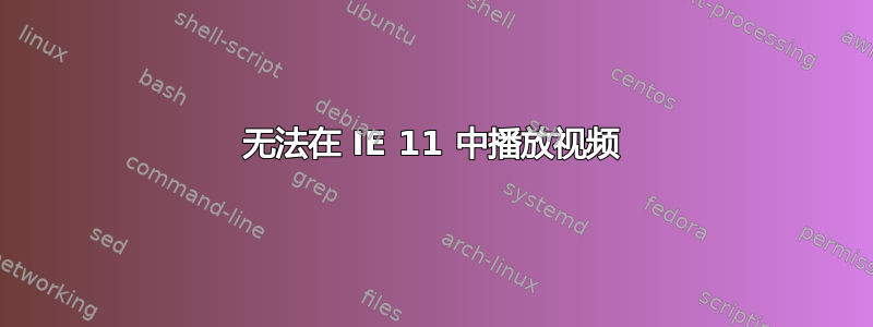 无法在 IE 11 中播放视频