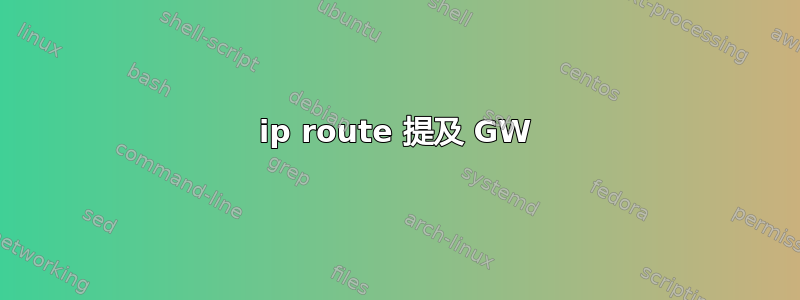 ip route 提及 GW