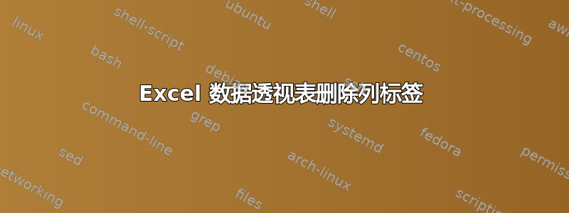 Excel 数据透视表删除列标签