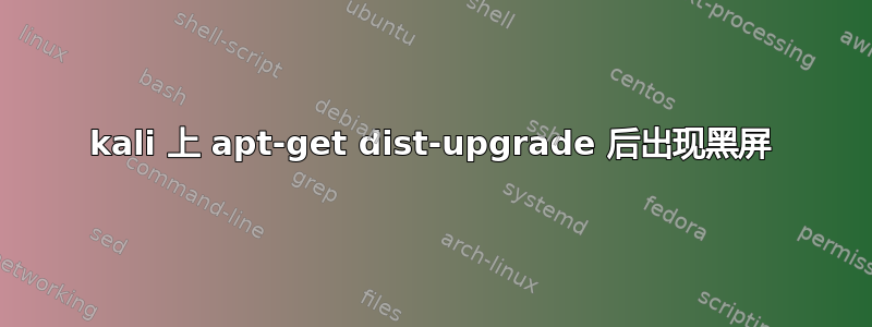 kali 上 apt-get dist-upgrade 后出现黑屏