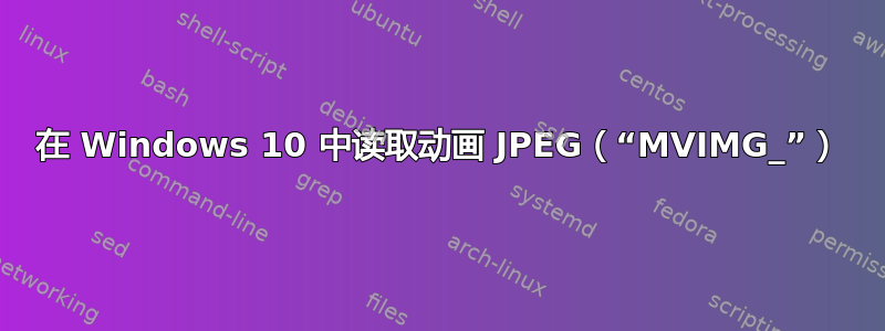 在 Windows 10 中读取动画 JPEG（“MVIMG_”）