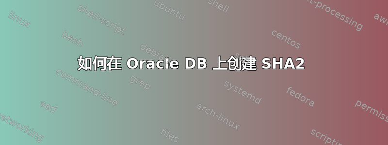 如何在 Oracle DB 上创建 SHA2