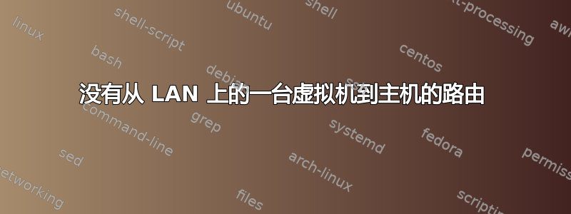 没有从 LAN 上的一台虚拟机到主机的路由