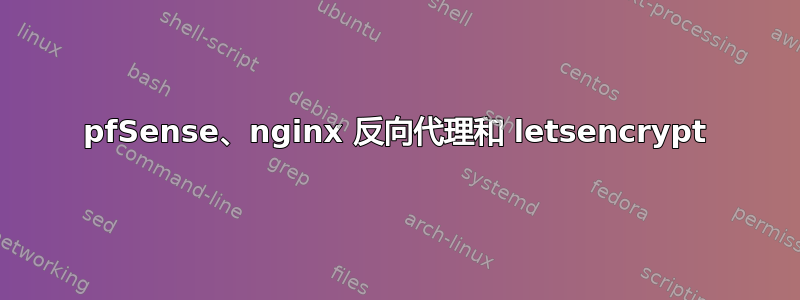 pfSense、nginx 反向代理和 letsencrypt