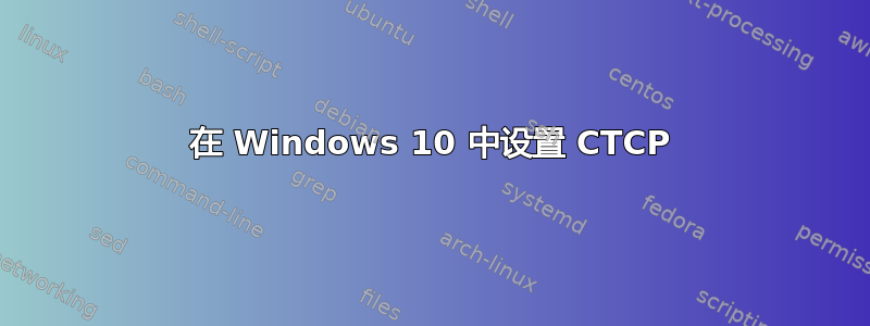 在 Windows 10 中设置 CTCP