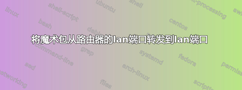 将魔术包从路由器的lan端口转发到lan端口