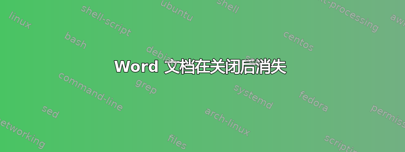 Word 文档在关闭后消失