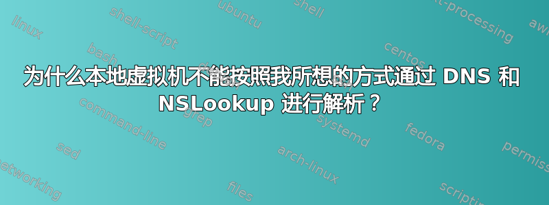 为什么本地虚拟机不能按照我所想的方式通过 DNS 和 NSLookup 进行解析？