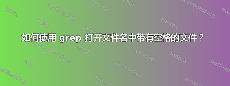 如何使用 grep 打开文件名中带有空格的文件？