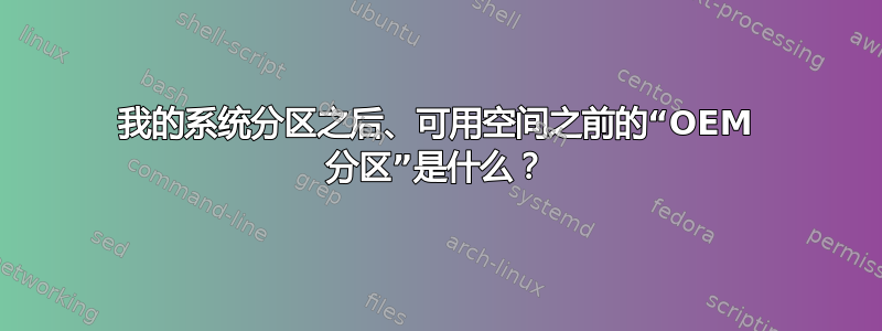 我的系统分区之后、可用空间之前的“OEM 分区”是什么？