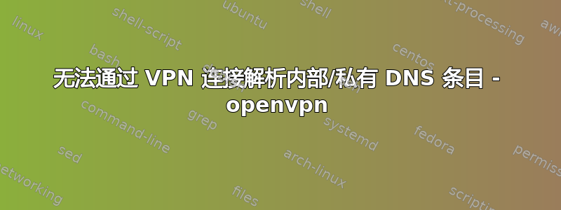 无法通过 VPN 连接解析内部/私有 DNS 条目 - openvpn