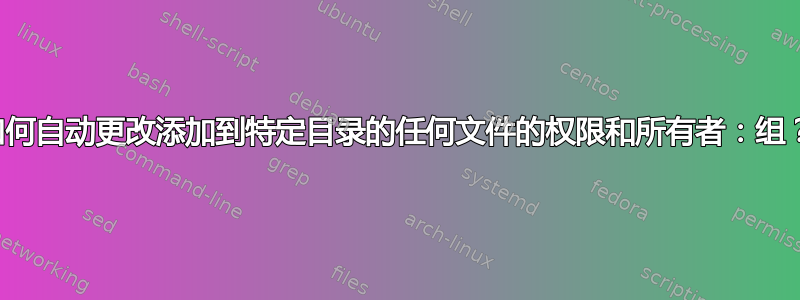 如何自动更改添加到特定目录的任何文件的权限和所有者：组？