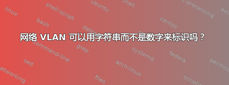 网络 VLAN 可以用字符串而不是数字来标识吗？