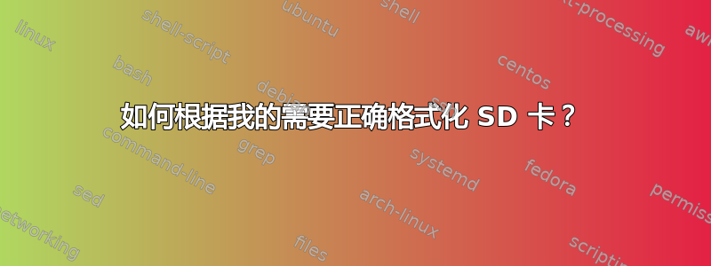 如何根据我的需要正确格式化 SD 卡？