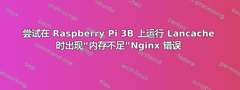 尝试在 Raspberry Pi 3B 上运行 Lancache 时出现“内存不足”Nginx 错误