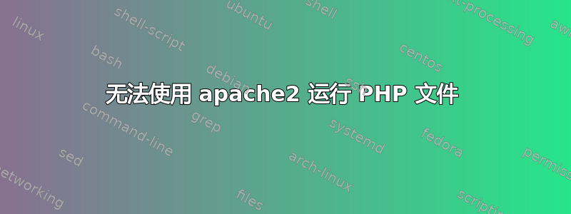 无法使用 apache2 运行 PHP 文件