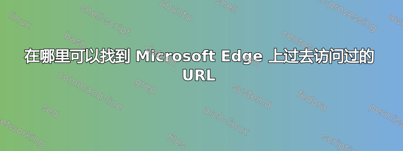 在哪里可以找到 Microsoft Edge 上过去访问过的 URL