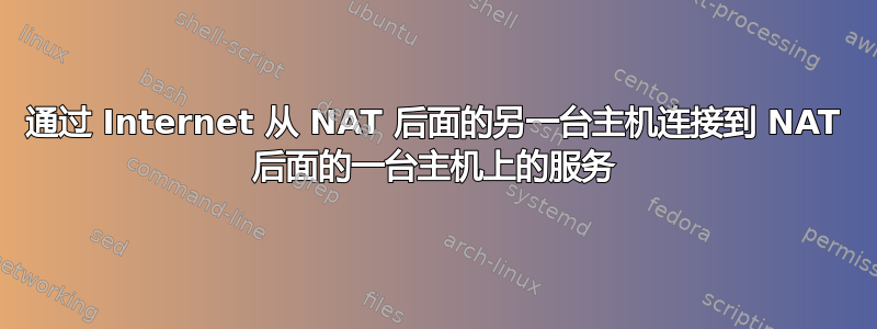 通过 Internet 从 NAT 后面的另一台主机连接到 NAT 后面的一台主机上的服务