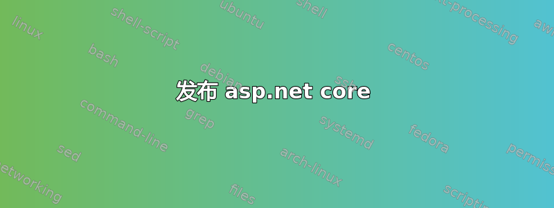 发布 asp.net core