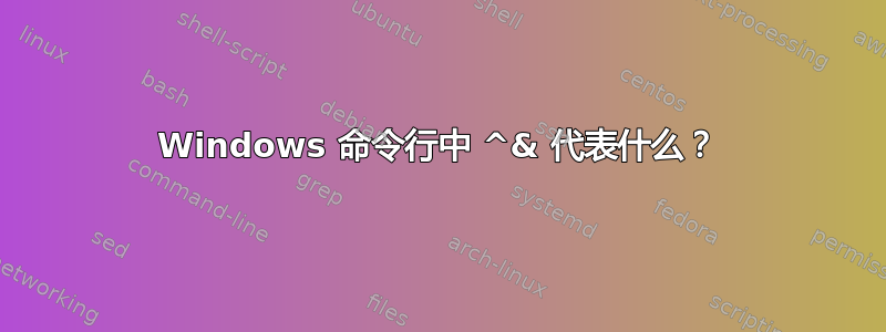 Windows 命令行中 ^& 代表什么？