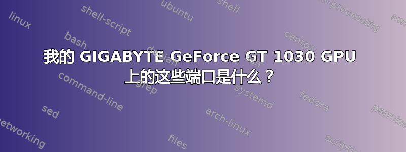 我的 GIGABYTE GeForce GT 1030 GPU 上的这些端口是什么？