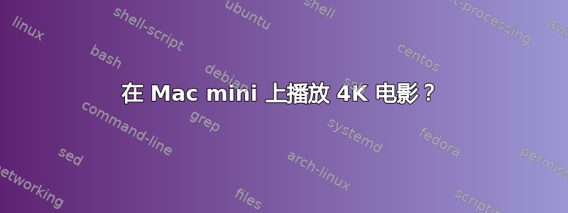 在 Mac mini 上播放 4K 电影？