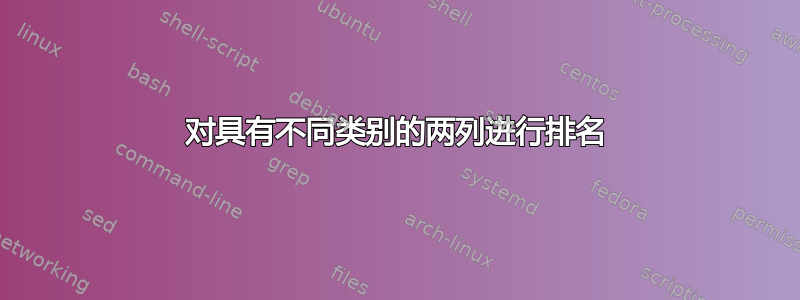 对具有不同类别的两列进行排名