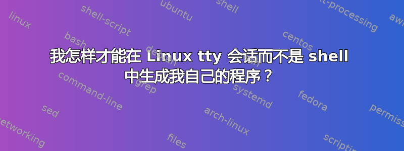 我怎样才能在 Linux tty 会话而不是 shell 中生成我自己的程序？