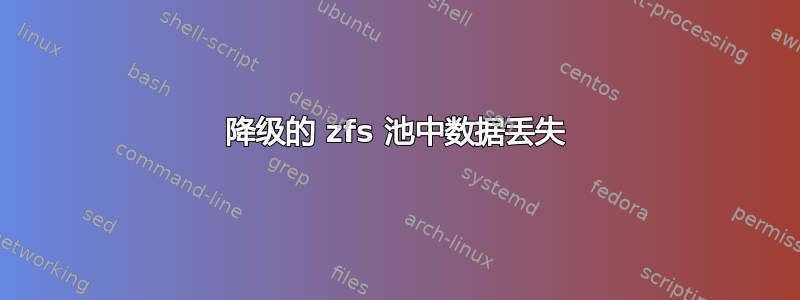 降级的 zfs 池中数据丢失