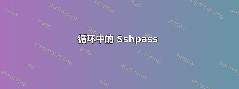 循环中的 Sshpass