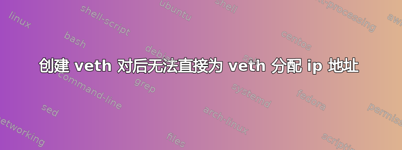 创建 veth 对后无法直接为 veth 分配 ip 地址