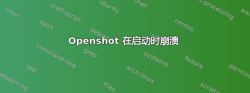 Openshot 在启动时崩溃