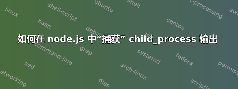 如何在 node.js 中“捕获” child_process 输出