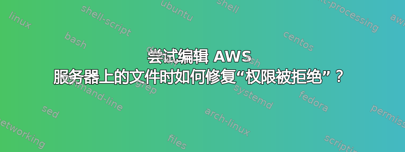 尝试编辑 AWS 服务器上的文件时如何修复“权限被拒绝”？