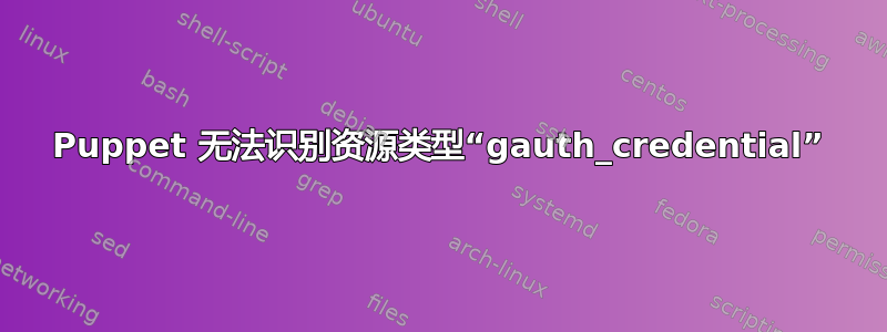 Puppet 无法识别资源类型“gauth_credential”