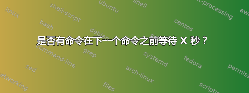 是否有命令在下一个命令之前等待 X 秒？