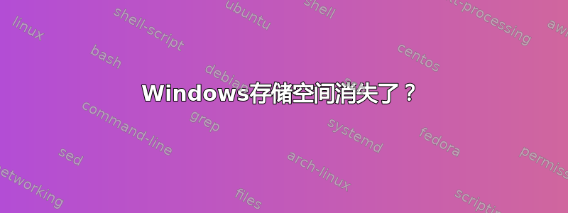 Windows存储空间消失了？