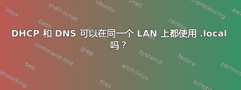 DHCP 和 DNS 可以在同一个 LAN 上都使用 .local 吗？