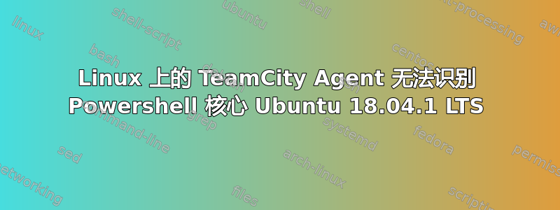 Linux 上的 TeamCity Agent 无法识别 Powershell 核心 Ubuntu 18.04.1 LTS