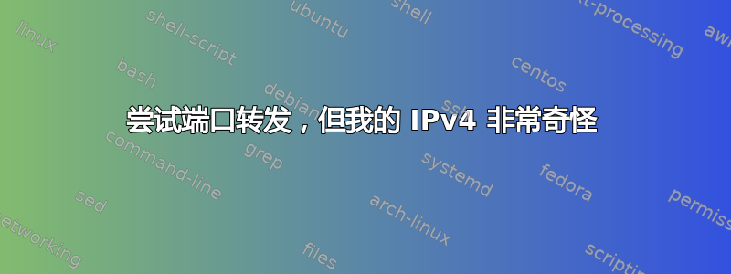 尝试端口转发，但我的 IPv4 非常奇怪