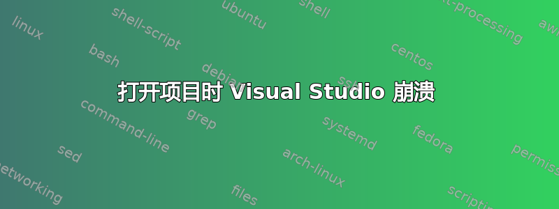 打开项目时 Visual Studio 崩溃