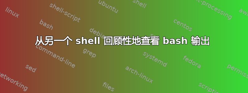 从另一个 shell 回顾性地查看 bash 输出