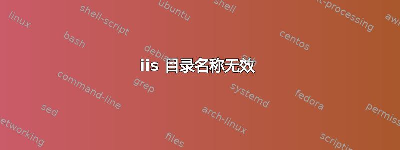 iis 目录名称无效