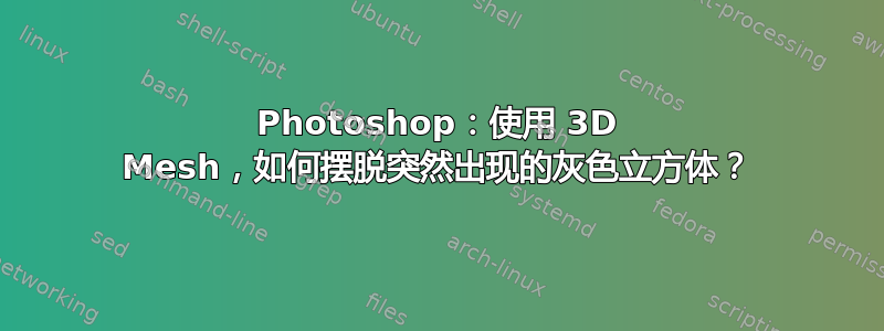 Photoshop：使用 3D Mesh，如何摆脱突然出现的灰色立方体？