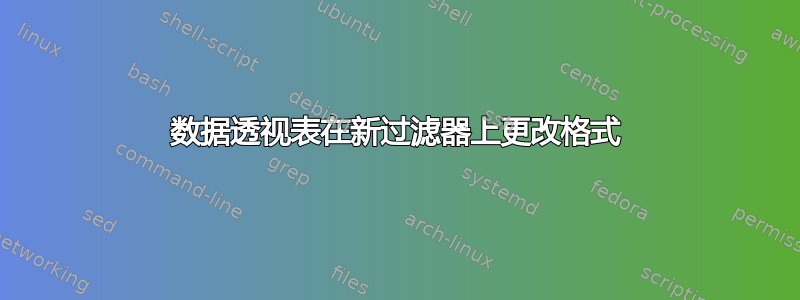 数据透视表在新过滤器上更改格式