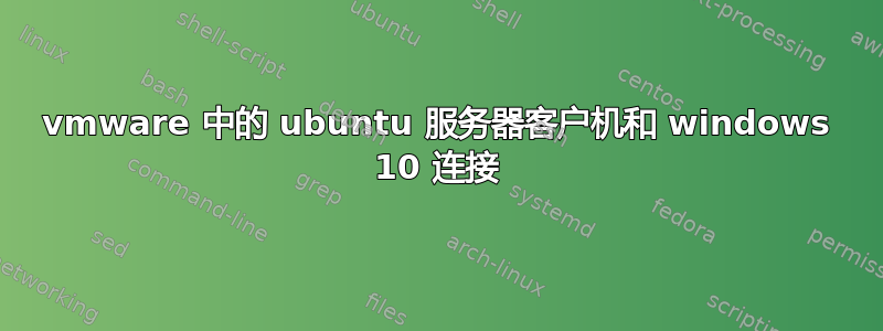 vmware 中的 ubuntu 服务器客户机和 windows 10 连接