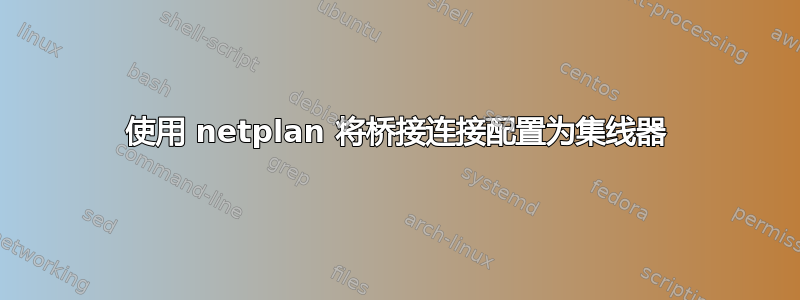 使用 netplan 将桥接连接配置为集线器