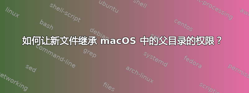 如何让新文件继承 macOS 中的父目录的权限？