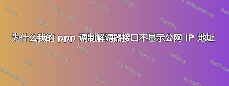 为什么我的 ppp 调制解调器接口不显示公网 IP 地址